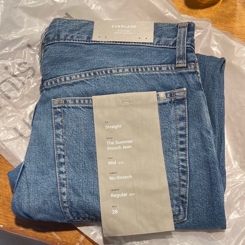 BRAND NEW Everlane Summer Slouch Jean, Women’s size 28, Length Regular 26.5